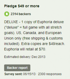 The "or more" definitely wasn't there when I ran the Kickstarter for Euphoria...and yet it's there now.