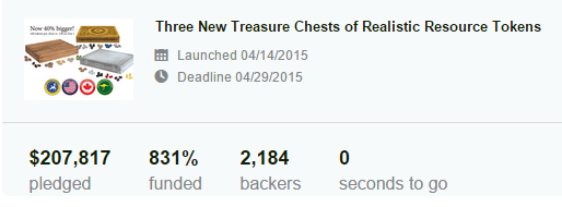 Treasure Chest: Realistic Resource Tokens for Board Games by Jamey